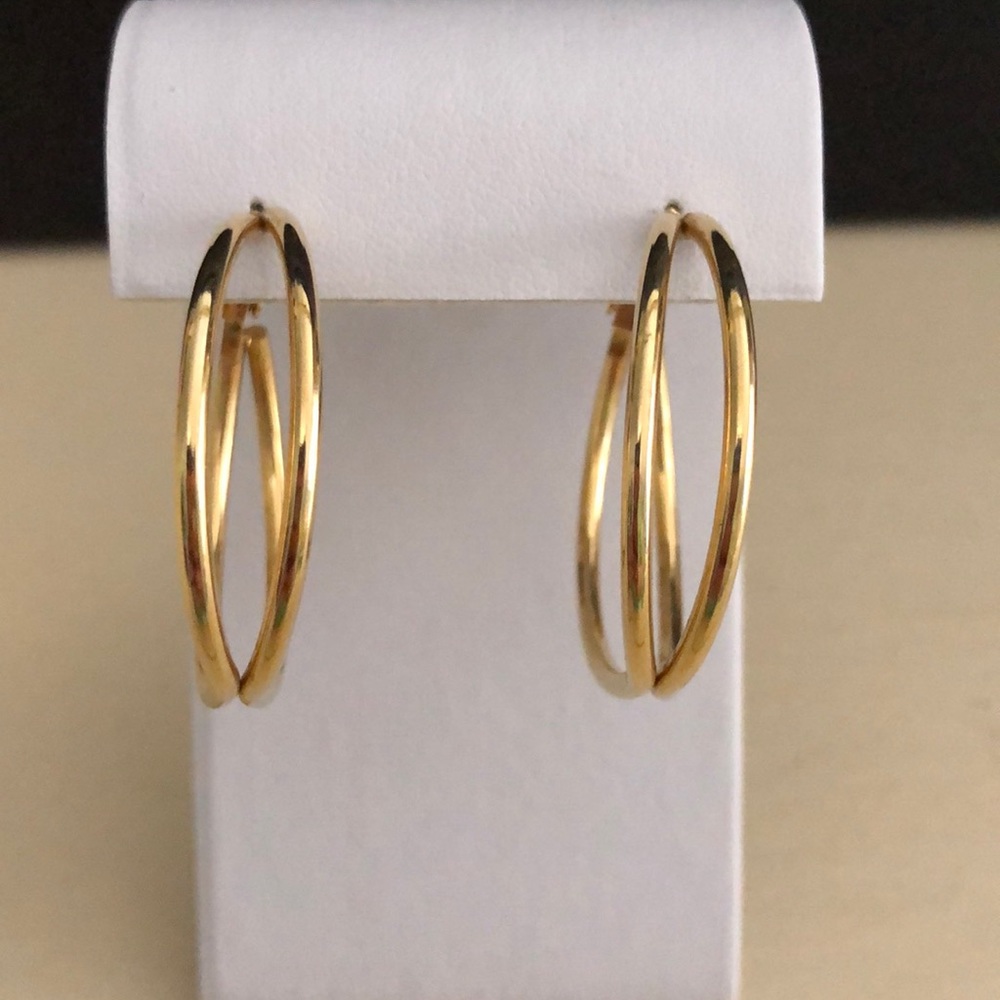Goldtone hinge clasp earrings